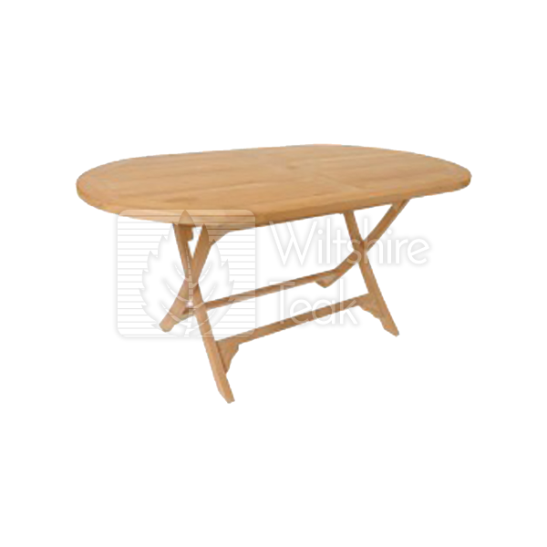 Oval folding table Wiltshire Teak
